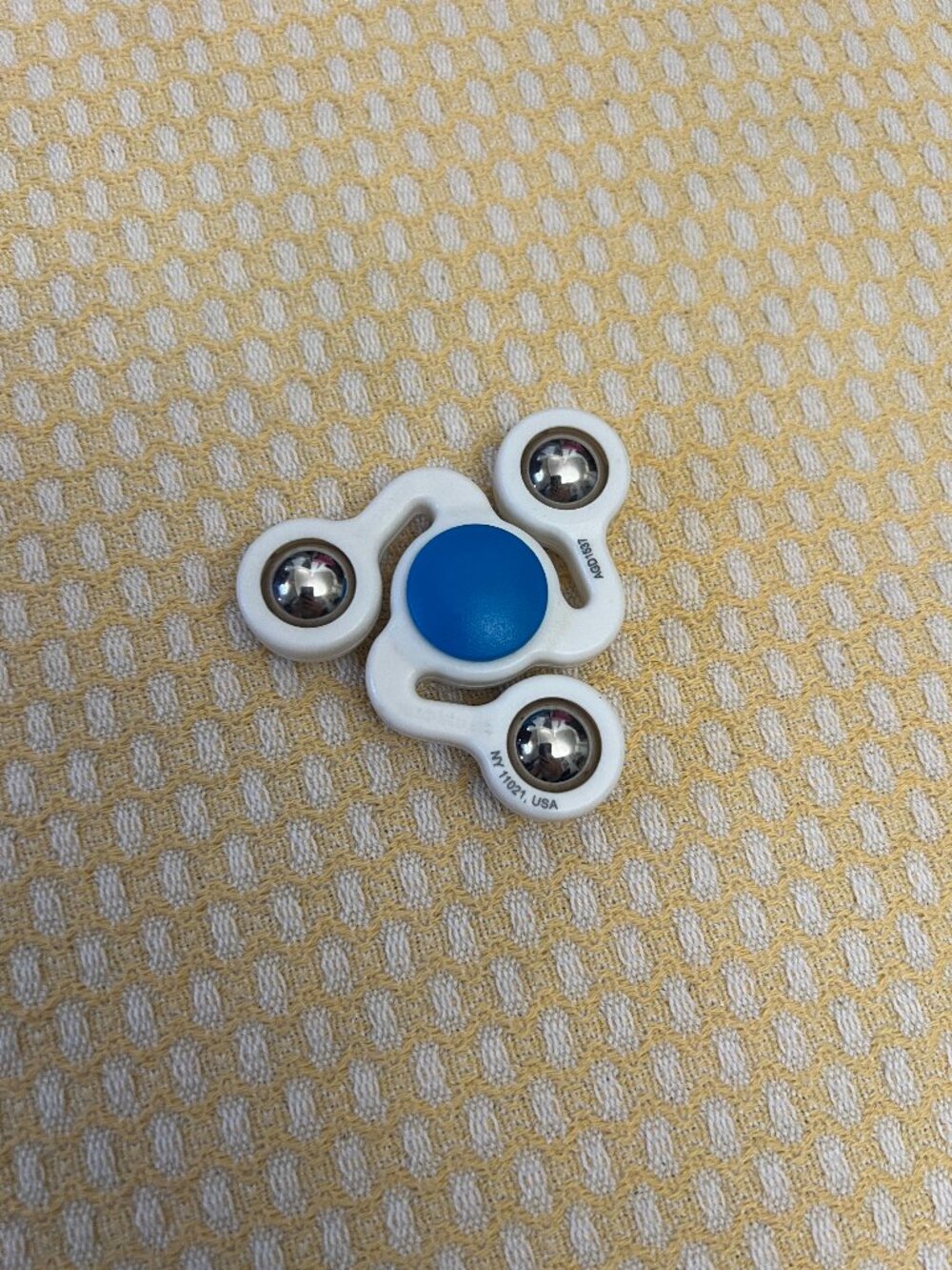 Blue White Tri Fidget Spinner Toy Steel Ball Bearings